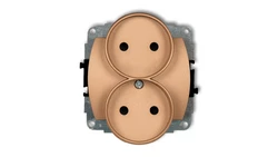 TREND Gniazdo podwójne b/u złoty metalik 8GPR-2p