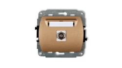 TREND Gniazdo antenowe pojedyncze typu F (SAT) pozłacany złoty metalik 8GF-1.1