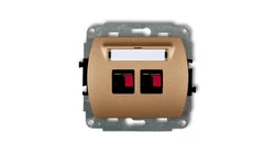 TREND Gniazdo głośnikowe podwójne złoty metalik 8GG-2