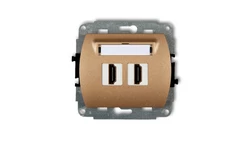 TREND Gniazdo podwójne HDMI złoty metalik 8HDMI-2