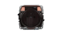 TREND Gniazdo bryzgoszczelne z/u (klapka dymna) brązowy metalik 9GPB-1zdp