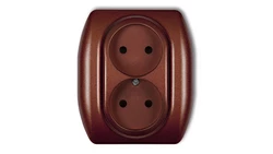 TREND Gniazdo podwójne b/u brĄzowy metalik 9GP-2p