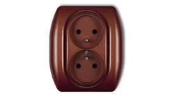 TREND Gniazdo podwójne z/u brązowy metalik 9GP-2zp