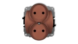 TREND Gniazdo podwójne b/u brĄzowy metalik 9GPR-2p