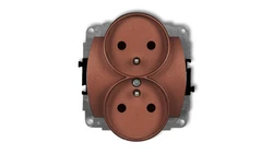 TREND Gniazdo podwójne z/u brązowy metalik 9GPR-2zp