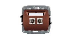 TREND Gniazdo antenowe podwójnego typu F (SAT) pozłacany brĄzowy metalik 9GF-2.1