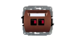 TREND Gniazdo głośnikowe podwójne brĄzowy metalik 9GG-2