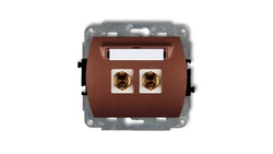 TREND Gniazdo głośnikowe pojedyncze (typu banan - czerwony i czarny, pozłacany, 4 mm2, do lutowania) brĄzowy metalik 9GG-3