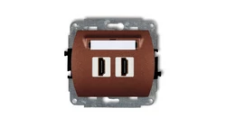 TREND Gniazdo podwójne HDMI brĄzowy metalik 9HDMI-2