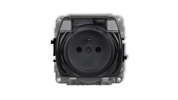 TREND Gniazdo bryzgoszczelne z/u (klapka dymna) grafitowy 11GPB-1zdp