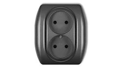 TREND Gniazdo podwójne b/u grafitowy 11GP-2p