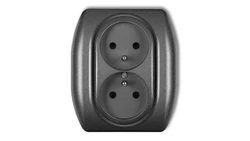 TREND Gniazdo podwójne z/u grafitowy 11GP-2zp