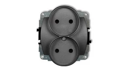 TREND Gniazdo podwójne b/u grafitowy 11GPR-2p