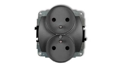 TREND Gniazdo podwójne z/u grafitowy 11GPR-2zp