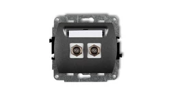 TREND Gniazdo antenowe podwójnego typu F (SAT) pozłacany grafitowy 11GF-2.1