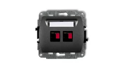 TREND Gniazdo głośnikowe podwójne grafitowy 11GG-2