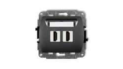 TREND Gniazdo podwójne HDMI grafitowy 11HDMI-2