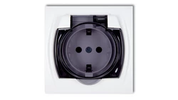 LOGO Gniazdo bryzgoszczelne z/u SCHUKO (klapka dymna) biały LGPB-1sdp