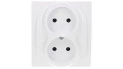 LOGO Gniazdo podwójne b/u biały LGP-2p