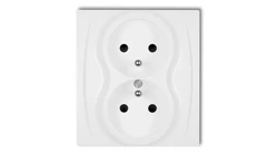 LOGO Gniazdo podwójne z/u biały LGP-2zp