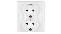 LOGO Gniazdo podwójne z/u SCHUKO biały LGP-2sp