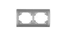 LOGO Ramka pozioma podwójna srebrny metalik 7LRH-2