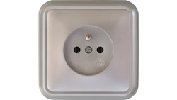 LIZA Gniazdo pojedyncze z/u 2P+Z srebrny 5GPT-1z
