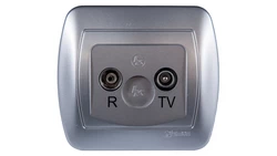Simon Akord Gniazdo antenowe RD/TV końcowe separowane aluminium metalizowane AAK/26