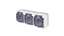 JUNIOR Gniazdo potrójne z/u (klapka dymna) biały GHE-3dp