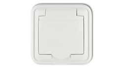 LIZA Gniazdo bryzgoszczelne z/u (klapka biała) biały GPH-1z