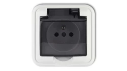 LIZA Gniazdo bryzgoszczelne z/u (klapka dymna) biały GPH-1zd