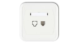 LIZA Gniazdo telefoniczne pojedyncze 1xRJ11, 4-stykowe biały GLT-1