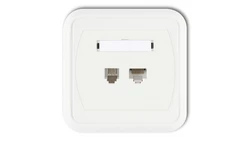 LIZA Gniazdo telefoniczne pojedyncze 1xRJ11, 4-stykowe + gniazdo komputerowe pojedyncze 1xRJ45, kat. 5e, 8-stykowe biały GLTK