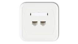 LIZA Gniazdo komputerowe podwójne 2xRJ45, kat. 6, 8-stykowe biały GLK-4