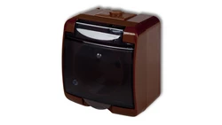 JUNIOR Gniazdo pojedyncze z/u (klapka dymna) brązowy 4GHE-1dp