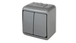 JUNIOR Łącznik świecznikowy popielaty IP54 10WHE-2