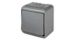 JUNIOR Łącznik jednobiegunowy podświetlany popielaty 10WHE-1L