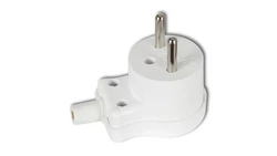 WTYCZKI Wtyczka kątowa bez uziemienia, skręcana biały WK-1