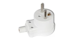 Wtyczka kątowa z/u 16A 250V rozbieralna biała WK-1z