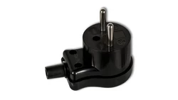 WTYCZKI Wtyczka kątowa bez uziemienia, skręcana czarny WK-1c