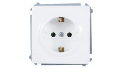 Simon Basic Gniazdo pojedyncze Schuko z/u 16A IP20 białe BMGSz1.01/11