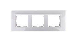 Simon 82 Ramka potrójna pozioma szklana/ ramka pośrednia biała 82637-30