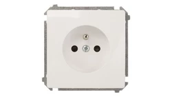 Simon Basic Gniazdo pojedyncze z/u 16A IP20 z przesłoną torów białe BMGZ1z.01/11