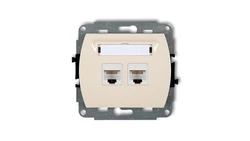 TREND Gniazda komputerowe podwójne 2xRJ45, kat. 5e, 8-stykowy beżowy 1GK-2