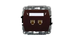 TREND Gniazda telefoniczne podwójne 2xRJ11, 4-stykowy brązowy 4GT-2