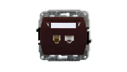 TREND Gniazda telefoniczne pojedyncze 1xRJ11 + komputerowego pojedynczego 1xRJ45, kat. 5e, 8-stykowy brązowy 4GTK
