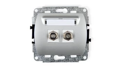 TREND Gniazdo antenowe podwójnego typu F (SAT) niklowany srebrny 5GF-2