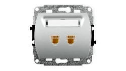 TREND Gniazda telefoniczne podwójne 2xRJ11, 4-stykowy srebrny 5GT-2