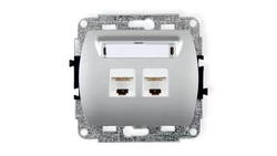 TREND Gniazda komputerowe podwójne 2xRJ45, kat. 5e, 8-stykowy srebrny 5GK-2