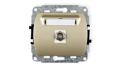 TREND Gniazdo antenowe pojedyncze typu F (SAT) niklowany złoty 6GF-1